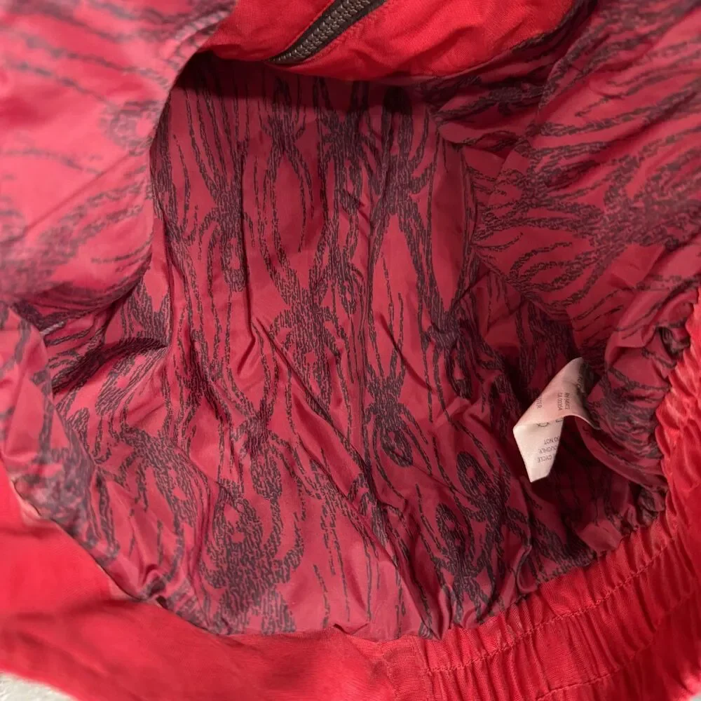 Vtg Spyder Jacket Mens Large Red Thinsulate Spiderweb Embroidered Ski Parka Hood
